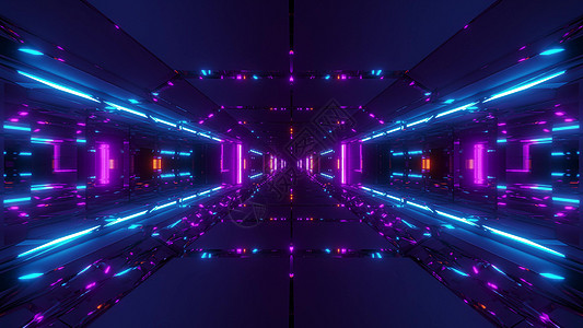 未来派科幻太空船隧道走廊3d插画壁纸背景渲染粉色机库蓝色小说紫色反射插图运动橙子图片