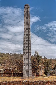 埃塞俄比亚阿克苏姆市古代方尖碑历史性建筑学石头旅行纪念馆国王遗产蓝色国家废墟图片