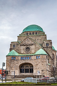 德国Essen老旧犹太教堂城市宗教寺庙建筑吸引力旅游天空地标石头建筑学图片