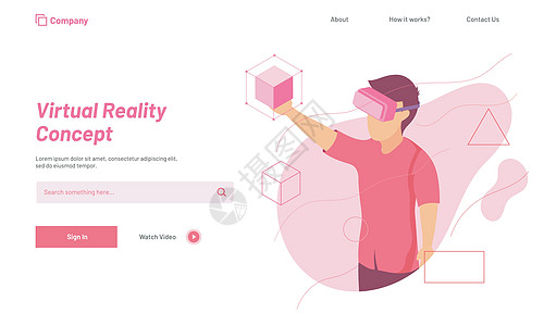 网站上岸页面设计 有穿Vr gla男子的性格图片