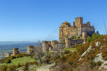 西班牙阿拉贡罗亚尔城堡蓝色据点旅游堡垒建筑天空历史性地标历史建筑学图片