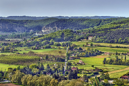 法国多多顿河谷农村穹顶乡村假期风景全景村庄旅游农业场地图片