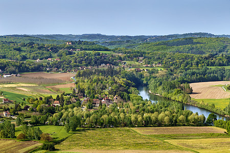 法国多多顿河谷场地假期农业全景村庄穹顶乡村风景绿色旅游图片