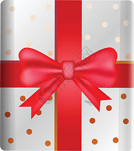 带光泽红丝带的礼盒顶视图包装礼物盒庆典派对念日红色展示装饰婚礼白色背景图片