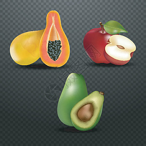 灰色 PNG 背景上的饮食新鲜水果元素用于健康骗局图片