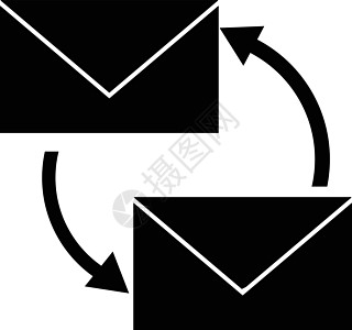 黑白颜色的消息传输图标交换互联网信封电子邮件平面媒体社交技术白色设计图片