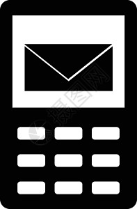 手机屏幕中黑白颜色的消息图标白色技术讲话电子邮件字形黑色平面媒体邮件社交图片