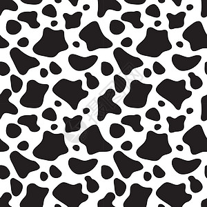 黑色和白色的无缝模式 牛皮背景丛林纺织品艺术插图织物牛奶农场皮革荒野装饰品图片