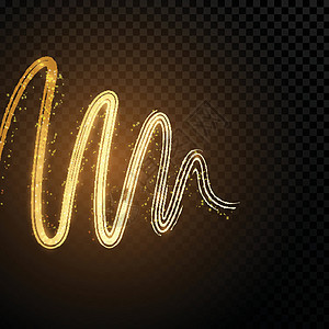 PNG 背景上的霓虹灯效果抽象波背景图片