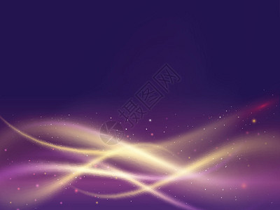 闪亮的紫色灯光运动波浪抽象背景图片