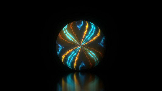 具有火焰效果的发光能量球体抽象 3d 渲染背景明亮的计算机生成背景背景图片