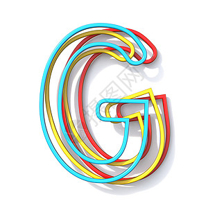 端午节字体三种基本颜色线字体字母 G 3背景