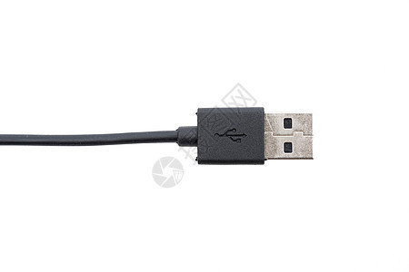 黑色 USB 电缆连接器插座电话港口宏观视频塑料电子插头数据绳索图片