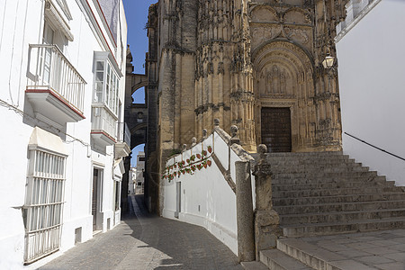 Cadiz白人村庄的Comarca村 称为Arcos d图片