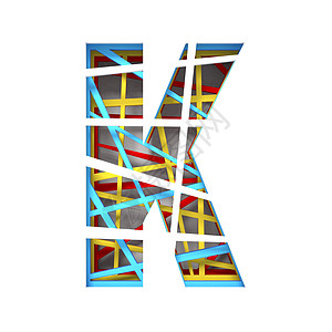 五颜六色的剪纸字体字母 K 3图片