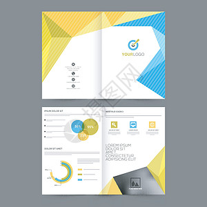 专业的企业宣传册设计海报多边形文件夹报告创造力统计年度封面文档数据图片