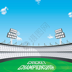 板球锦标赛概念体育场的视图图片