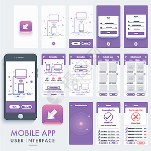 评定移动应用套件数字预览用户材料报名电子商务用户界面线条小样网页设计图片