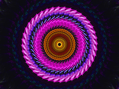用于创意图形设计的彩色分形万花筒数字艺术品纹理风格创造力魔法平面作品螺旋几何马赛克脉轮图片