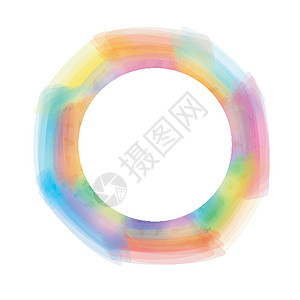 抽象背景与彩色圆圈框架打印圆形元素边界设计墙纸创造力彩虹图片