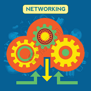 网络信息图表概念与设置图标公司团队商业工作工人营销模板会议数据背景图片