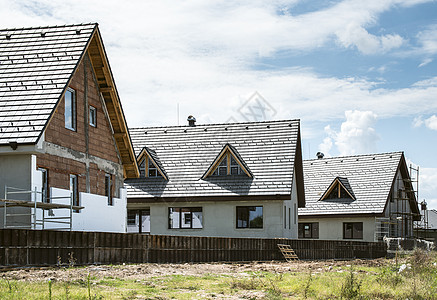 小型新建筑房建筑师财产建筑学住宅建筑窗户天空住房脚手架房屋图片