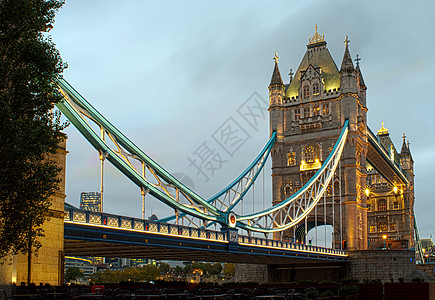 日落时伦敦塔桥纪念碑天空地标景观历史游客城市旅游王国石头图片