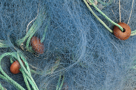 渔网背景工具渔业尼龙打猎缠绕设计绳索蓝色海岸元素图片