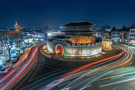 2018年1月22日 南朝鲜苏旺 詹加的入口地标城市世界旅行交通历史水原堡垒遗产历史性图片