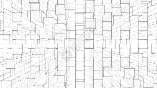 多维数据集概述抽象背景 韦克托电脑插图立方体公司技术建筑空间线条3d空地图片