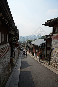 朝鲜老城历史旅行城市房子建筑学古董街道地标村庄历史性图片