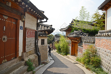 朝鲜老城游客房子历史性古董建筑村庄旅游石头景观建筑学图片