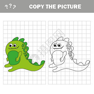 卡通恐龙的矢量插图     给孩子的彩色书和拼图填色本荒野怪物剑龙野生动物侏罗纪生物盆纪绘画爪子图片