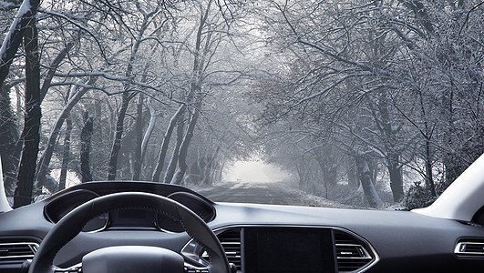 车内冬季风景图片