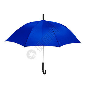 白色背景的孤立蓝色雨伞配饰雷雨阳伞雨棚图片
