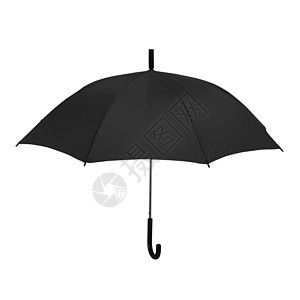 白色背景中的孤立的黑色雨伞配饰雷雨阳伞雨棚图片
