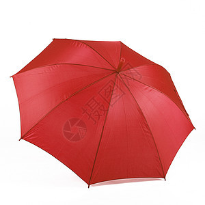 白色背景的孤立红色雨伞阳伞雷雨雨棚配饰图片
