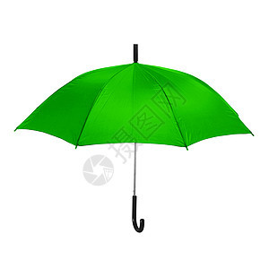 白色背景的孤立绿色伞式保护伞阳伞雨伞雨棚配饰雷雨图片