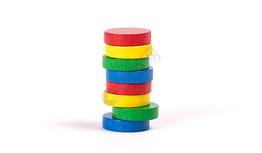 红色 绿色 蓝色等不同颜色的圆形木木板芯片筹码骰子游戏白色玩具图片