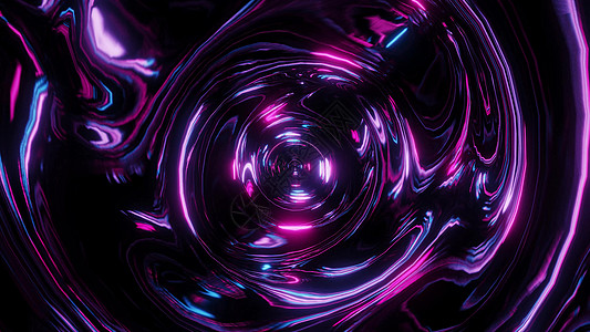 抽象发光时间飞逝股票图形 3d 插图背景墙纸黑色运动粉色艺术圆形隧道蓝色渲染辉光图片