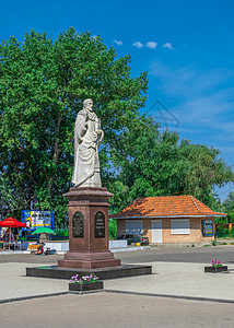 乌克兰Vilkovo的圣尼古拉斯纪念碑旅行宗教城市游客芦苇河口植物公园纪念碑海岸图片