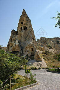 土耳其卡帕多西亚 内齐萨 小鸽谷石头洞穴冒险悬崖教会视锥火鸡蓝色城堡内夫图片