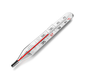 临床温度计体温计插图红色白色医疗摄氏度器材背景图片