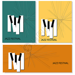 与爵士音乐节的抽象小册子模板 音乐节 爵士音乐会矢量传单墙纸人群居住插图横幅派对海报旋律蓝调框架图片