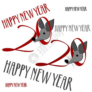鼠标字符 浅色背景上的特写 新年快乐的象征 野生老鼠 野性 白色背景上的传单模板 矢量对象形状 矢量艺术插画 新年啪啪啪灰色工作图片