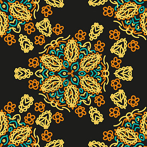 大马士革无缝图案的复古风格花卉装饰壁纸背景插图艺术纺织品框架丝绸古董奢华时尚边界织物图片