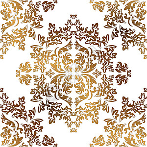 锦缎无缝金色饰品 传统的矢量模式 经典东方背景金子地毯叶子时尚边界装饰品曲线丝绸奢华艺术图片