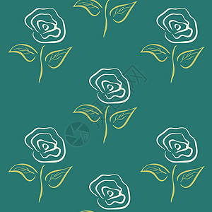 无缝复古图案与红玫瑰 矢量图装饰品叶子花园植物群紫色植物学杂交种墙纸玫瑰树叶图片
