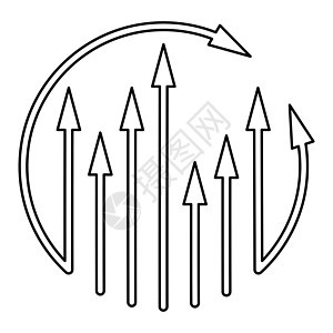 箭头循环成长矢量黑色生长光标环形回收成就公司成功圆形统计图片