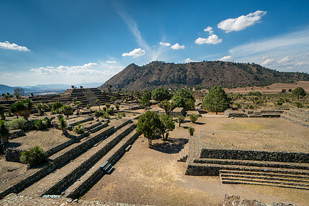 坎通纳 普埃布拉 墨西哥  只有少数游客的中美洲考古遗址农村金字塔文化旅游风景废墟岩石考古学寺庙环境图片